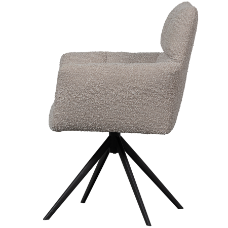 Scaun dining pivotant Vinny, boucle, nisipiu, 89 x 70 x 61 cm, WOOOD 377337-Z [3]