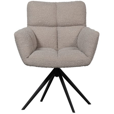 Scaun dining pivotant Vinny, boucle, nisipiu, 89 x 70 x 61 cm, WOOOD 377337-Z [2]