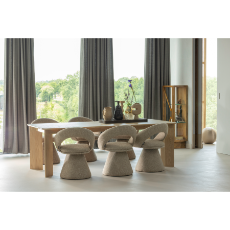 Scaun dining pivotant Winter, poliester, natur melanj, 80 x 63 x 57 cm, WOOOD 377493-N [2]