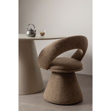 Scaun dining pivotant Winter, poliester, nisipiu melanj, 80 x 63 x 57 cm, WOOOD 377493-Z [2]