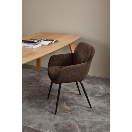 Scaun dining Runa, chenille, maro cald, 82 x 57 x 59 cm, WOOOD 375064-W [1]