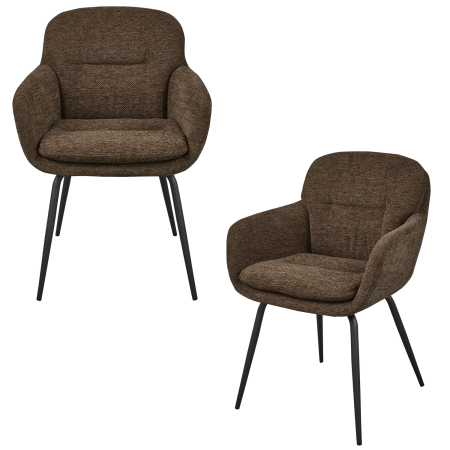 Scaun dining Runa, chenille, maro cald, 82 x 57 x 59 cm, WOOOD 375064-W [5]