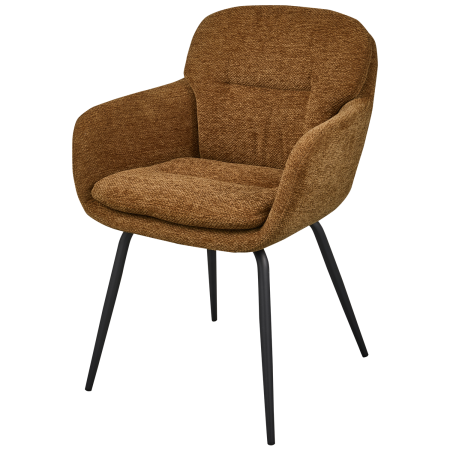 Scaune - Scaun dining Runa, chenille, maro caramel/galben, 82 x 57 x 59 cm, WOOOD 375064-C