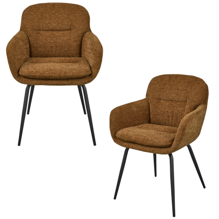Scaun dining Runa, chenille, maro caramel/galben, 82 x 57 x 59 cm, WOOOD 375064-C [6]