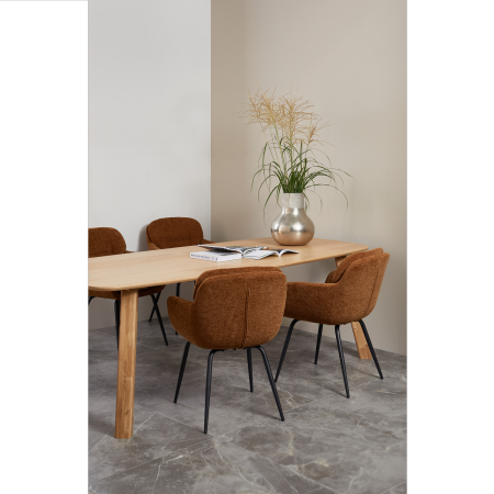 Scaun dining Runa, chenille, maro caramel/galben, 82 x 57 x 59 cm, WOOOD 375064-C [1]