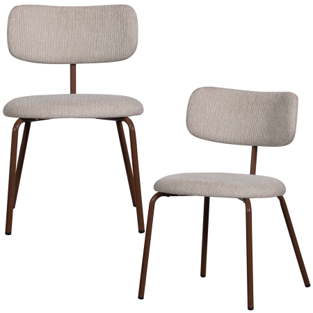 Scaun dining Travis, tesatura, alb crem, 75 x 48 x 53 cm, WOOOD 377497-W [5]