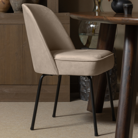 Scaun dining Vogue, catifea, kaki, 83 x 50 x 57 cm, WOOOD 800816-K [1]