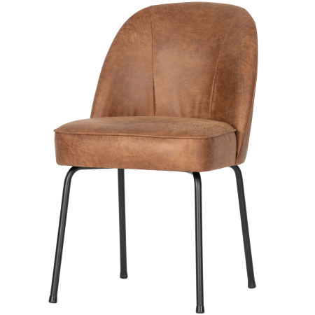 Scaune - Scaun dining Vogue, piele reciclata si poliester, coniac, 83 x 50 x 57 cm, WOOOD 800816-B