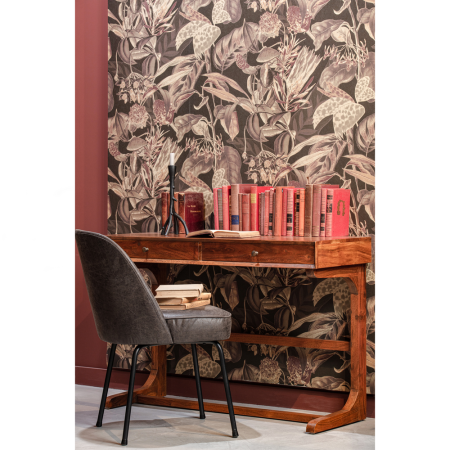 Scaun dining Vogue, piele reciclata si poliester, negru, 83 x 50 x 57 cm, WOOOD 800816-01 [2]