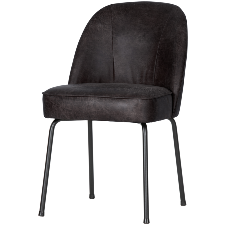 Scaune - Scaun dining Vogue, piele reciclata si poliester, negru, 83 x 50 x 57 cm, WOOOD 800816-01
