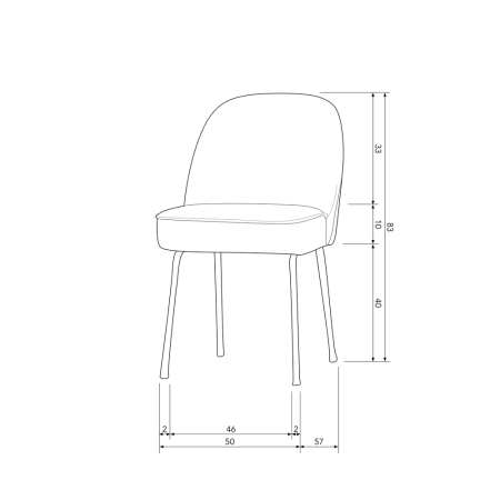Scaun dining Vogue, catifea, ruginiu, 83 x 50 x 57 cm, WOOOD 800816-R [9]