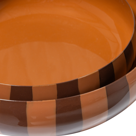 Set 2 bol decorativ Orba, metal, maro/roz, 6 x 32 x 32 cm, WOOOD 377875-B [4]