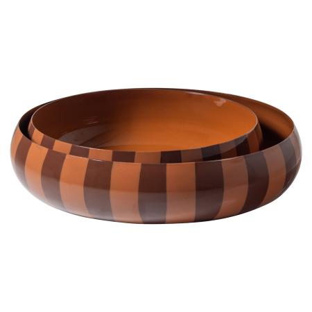 Obiecte Decorative - Set 2 bol decorativ Orba, metal, maro/roz, 6 x 32 x 32 cm, WOOOD 377875-B