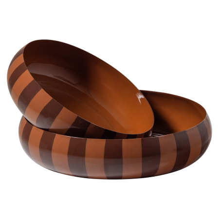 Set 2 bol decorativ Orba, metal, maro/roz, 6 x 32 x 32 cm, WOOOD 377875-B [3]