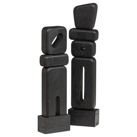 Set 2 ornamente decorative Elon, lemn de mango, negru, 66 x 15 x 8 cm, WOOOD 377943-Z [4]