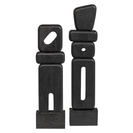 Set 2 ornamente decorative Elon, lemn de mango, negru, 66 x 15 x 8 cm, WOOOD 377943-Z [3]