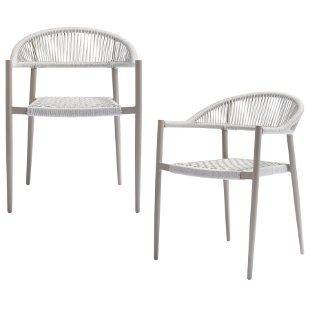 Scaune - Set 2 scaune de gradina Yellow, aluminiu, gri deschis, 77 x 57 x 58 cm, WOOOD 500033-L-2