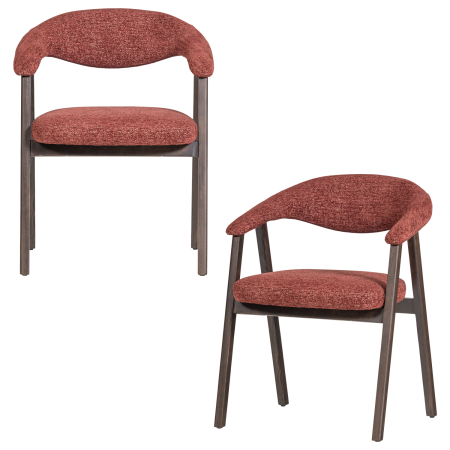 Scaune - Set 2 scaune dining Avar, tesatura, bordo, 77 x 60 x 60 cm, WOOOD 377990-O