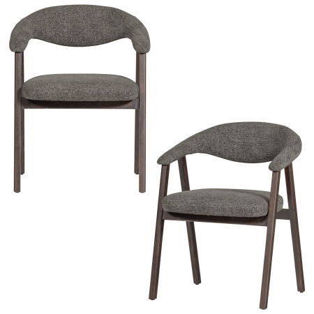 Scaune - Set 2 scaune dining Avar, tesatura, gri, 77 x 60 x 60 cm, WOOOD 377990-G