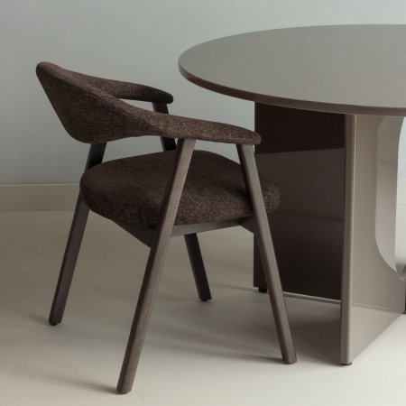 Set 2 scaune dining Avar, tesatura, maro, 77 x 60 x 60 cm, WOOOD 377990-B [1]