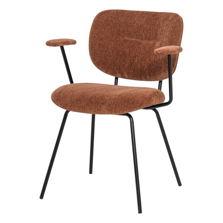Set 2 scaune dining Brint, chenille tesut, maro ruginiu, 80 x 63 x 58 cm, WOOOD 378086-R [4]