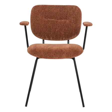 Set 2 scaune dining Brint, chenille tesut, maro ruginiu, 80 x 63 x 58 cm, WOOOD 378086-R [3]