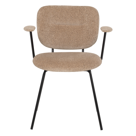 Set 2 scaune dining Brint, chenille tesut, nisipiu, 80 x 63 x 58 cm, WOOOD 378086-Z [1]