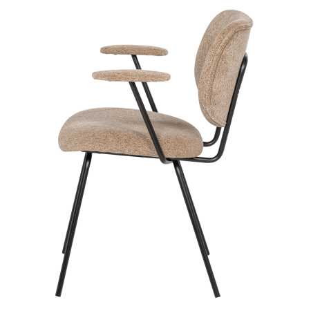 Set 2 scaune dining Brint, chenille tesut, nisipiu, 80 x 63 x 58 cm, WOOOD 378086-Z [3]