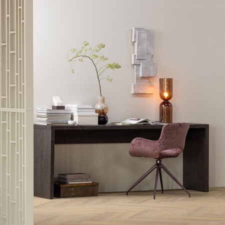 Set 2 scaune dining Eliva, catifea structurata, mov, 82 x 58 x 58 cm, WOOOD 377562-P [1]