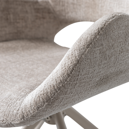 Set 2 scaune dining Eliva, catifea structurata, nisipiu, 82 x 58 x 58 cm, WOOOD 377562-Z [7]