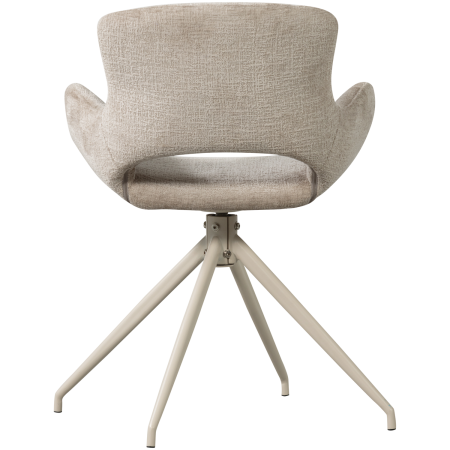 Set 2 scaune dining Eliva, catifea structurata, nisipiu, 82 x 58 x 58 cm, WOOOD 377562-Z [6]