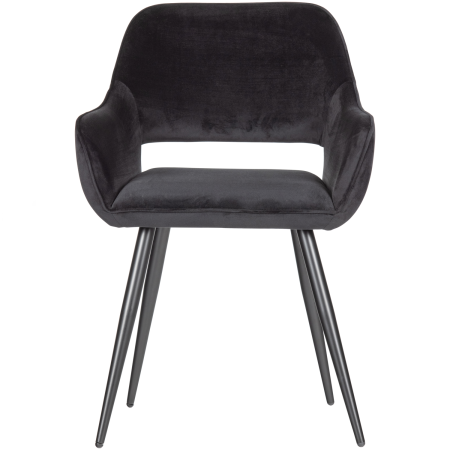 Set 2 scaune dining Jelle, catifea, negru, 80 x 60 x 57 cm, WOOOD 375466-Z [2]