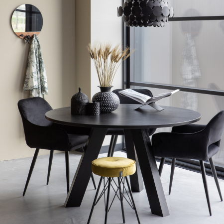 Set 2 scaune dining Jelle, catifea, negru, 80 x 60 x 57 cm, WOOOD 375466-Z [1]