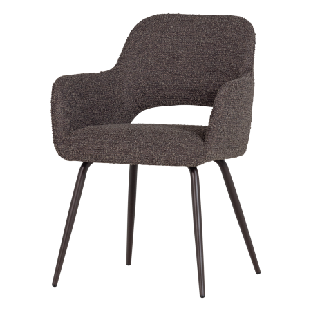 Set 2 scaune dining Jenny, boucle, maro melanj, 80 x 58 x 58 cm, WOOOD 374076-DM [2]
