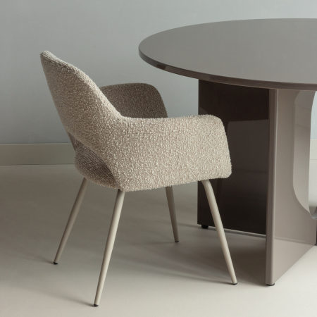 Set 2 scaune dining Jenny, boucle, nisipiu melanj, 80 x 58 x 58 cm, WOOOD 374076-ZM [1]