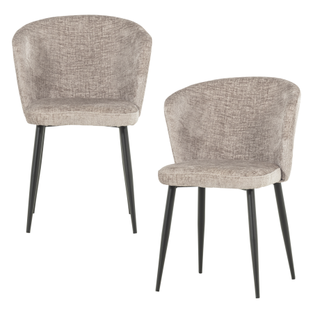 Scaune - Set 2 scaune dining Luse, catifea, bej, 84 x 57 x 61 cm, WOOOD 377986-B