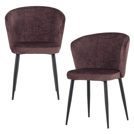 Scaune - Set 2 scaune dining Luse, catifea, mov, 84 x 57 x 61 cm, WOOOD 377986-P