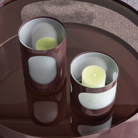Set 2 sfesnice Tavo, metal, maro, 20 x 15 x 15 cm, WOOOD 377935-B [2]