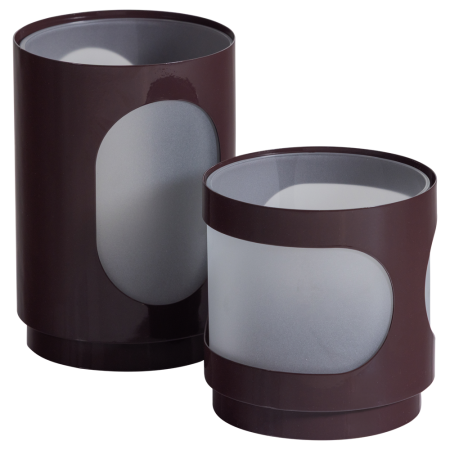 Obiecte Decorative - Set 2 sfesnice Tavo, metal, maro, 20 x 15 x 15 cm, WOOOD 377935-B