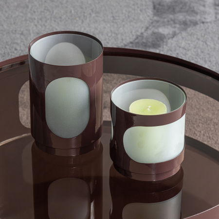Set 2 sfesnice Tavo, metal, maro, 20 x 15 x 15 cm, WOOOD 377935-B [1]