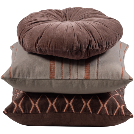 Set 3 perne decorative Aziz, bumbac, maro, 45 x 45 x 10 cm, WOOOD 377563-BN [3]