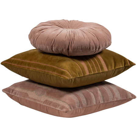 Perne Decorative - Set 3 perne decorative Feis, bumbac, roz, 45 x 45 x 10 cm, WOOOD 377564-RN