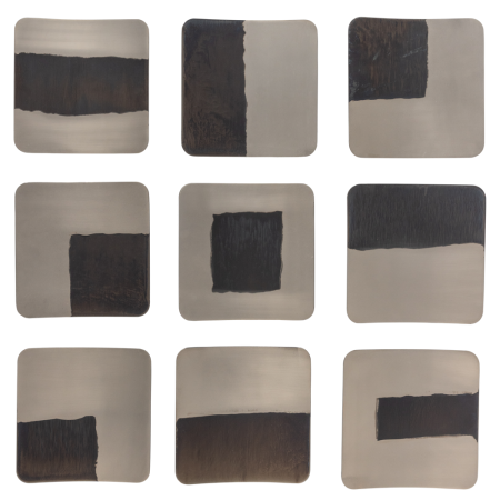 Decoratiuni Perete - Set decoratiuni de perete Nami, metal, nichel, 25 x 25 x 25 cm, WOOOD 377945-N