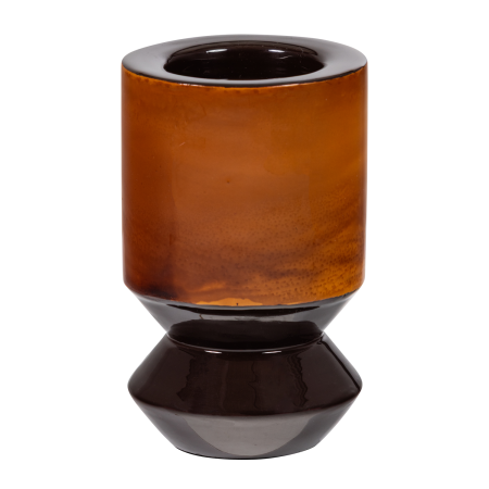 Decoratiuni Interior - Sfesnic decorativ Kiva, metal, maro, 20 x 12 x 12 cm, WOOOD 377806-B