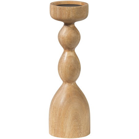 Decoratiuni Interior - Sfesnic decorativ Liske, lemn de mango, natur, 38 x 13 x 13 cm, WOOOD 377542-N