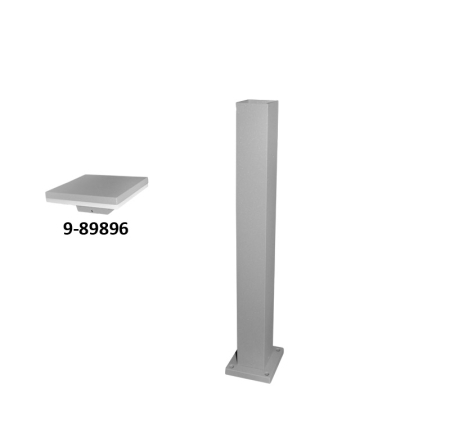 Accesorii pentru stalpi - Stalp patrat pentru corpuri de iluminat, aluminiu, gri, Dablerom 9-89906506