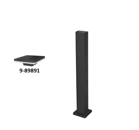 Accesorii pentru stalpi - Stalp patrat pentru corpuri de iluminat, aluminiu, negru, Dablerom 9-89906501