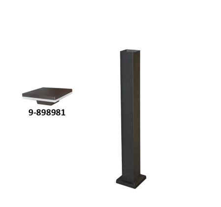 Accesorii pentru stalpi - Stalp patrat pentru corpuri de iluminat, aluminiu, ruginiu, Dablerom 9-899065081