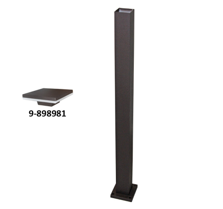 Accesorii pentru stalpi - Stalp patrat pentru corpuri de iluminat, aluminiu, ruginiu, Dablerom 9-899095081