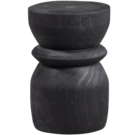 Taburete - Taburet Bikkel, Paulownia, negru, 40 x 28 x 28 cm, WOOOD 377152-Z